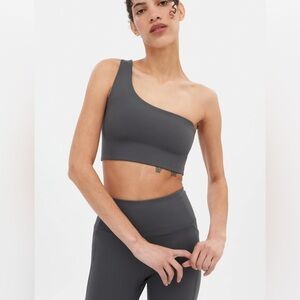 Girlfriend Collective Set - High Rise Run Short & Bianca Bra in Moon Gray